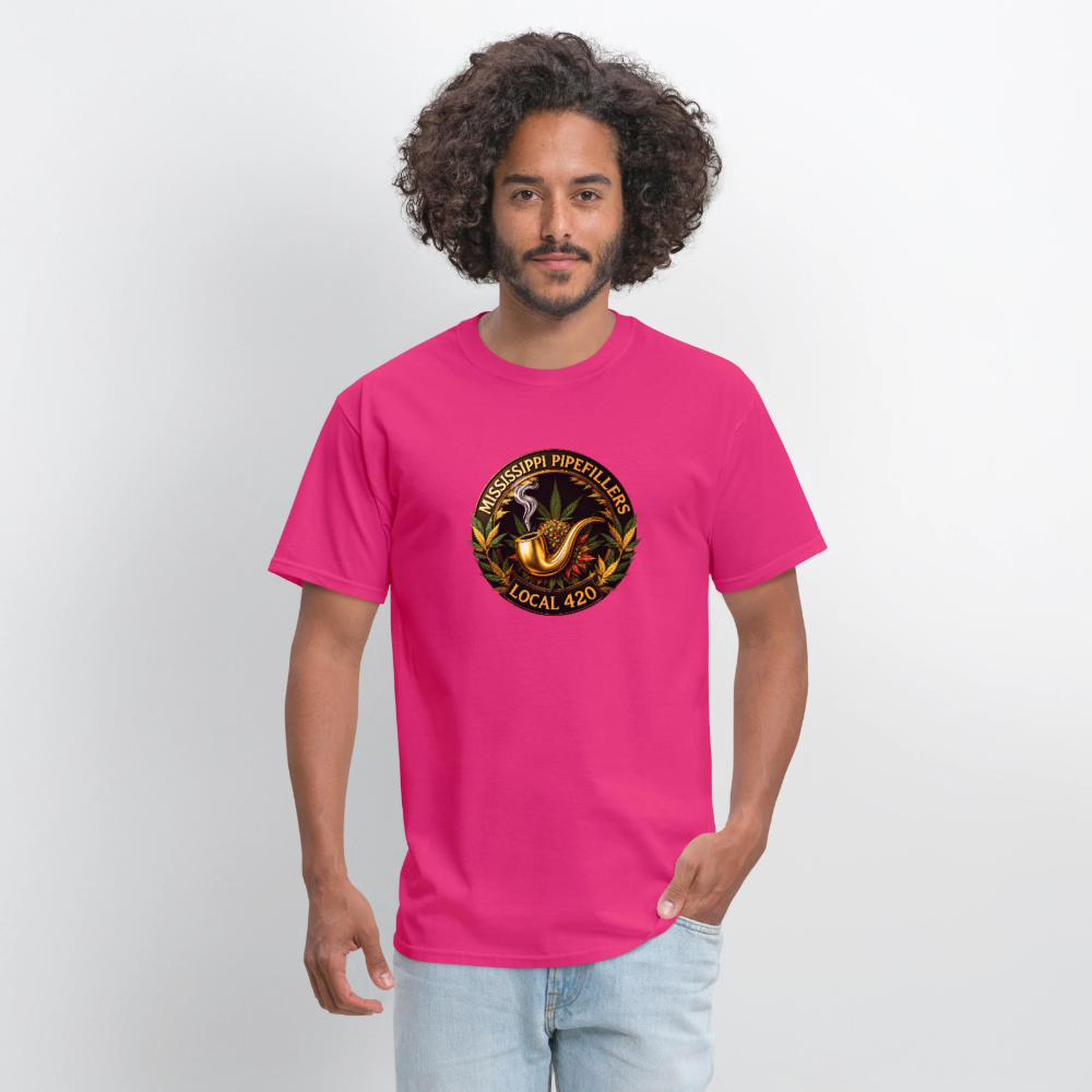 MISSISSIPPI PIPEFILLERS LOCAL 420 Men's T-Shirt - fuchsia