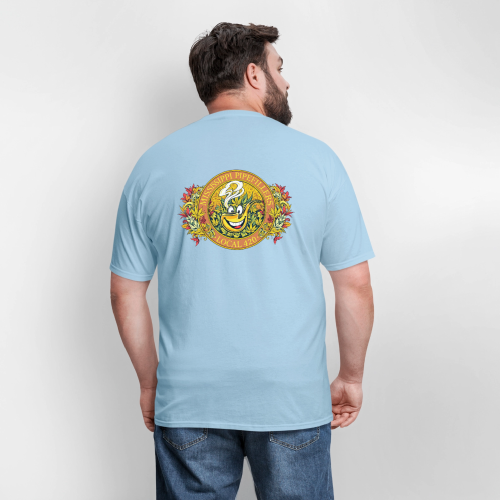 MISSISSIPPI PIPEFILLERS LOCAL 420 F/B DESIGNS Men's T-Shirt - powder blue