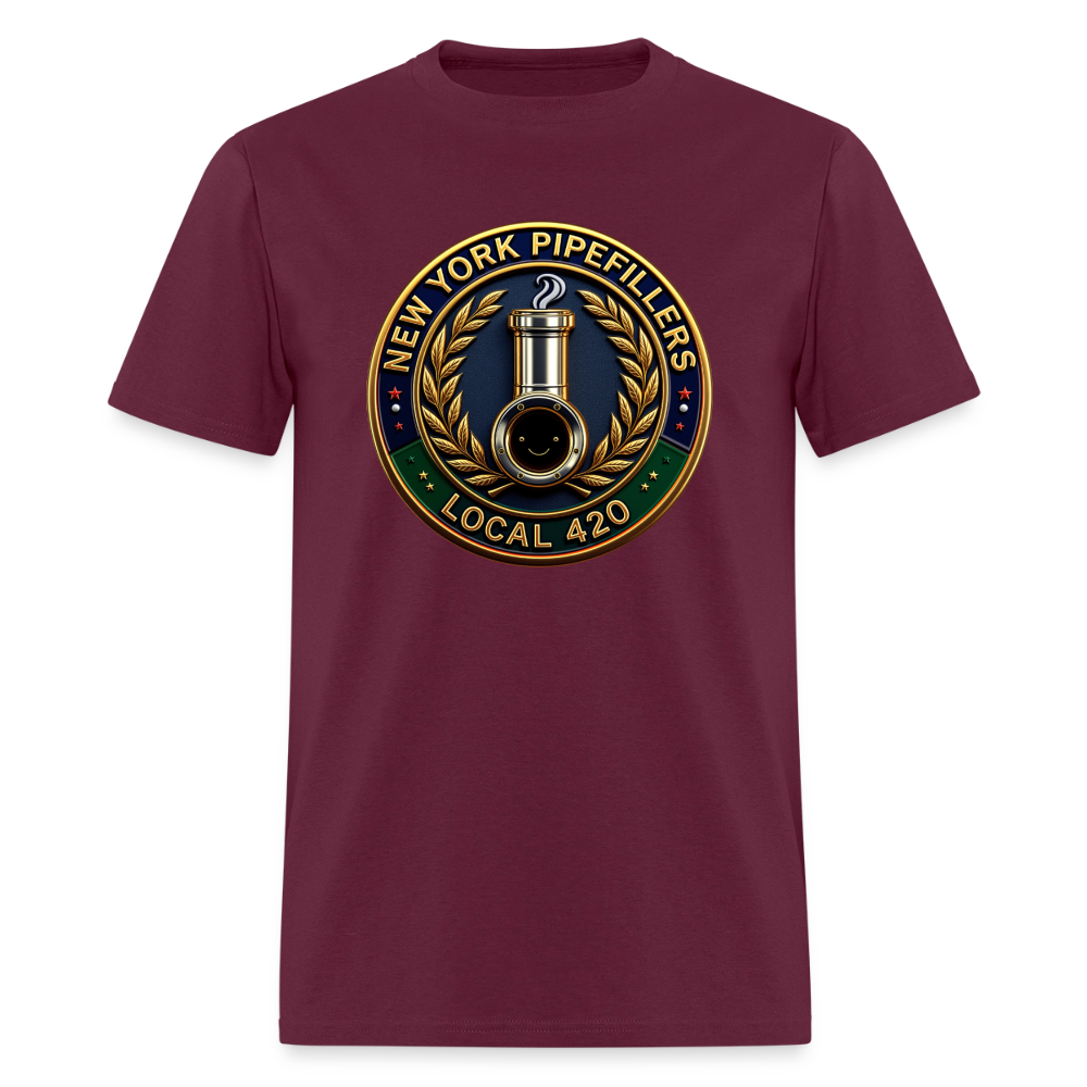 NEW YORK PIPEFILLERS LOCAL 420 Men's T-Shirt - burgundy