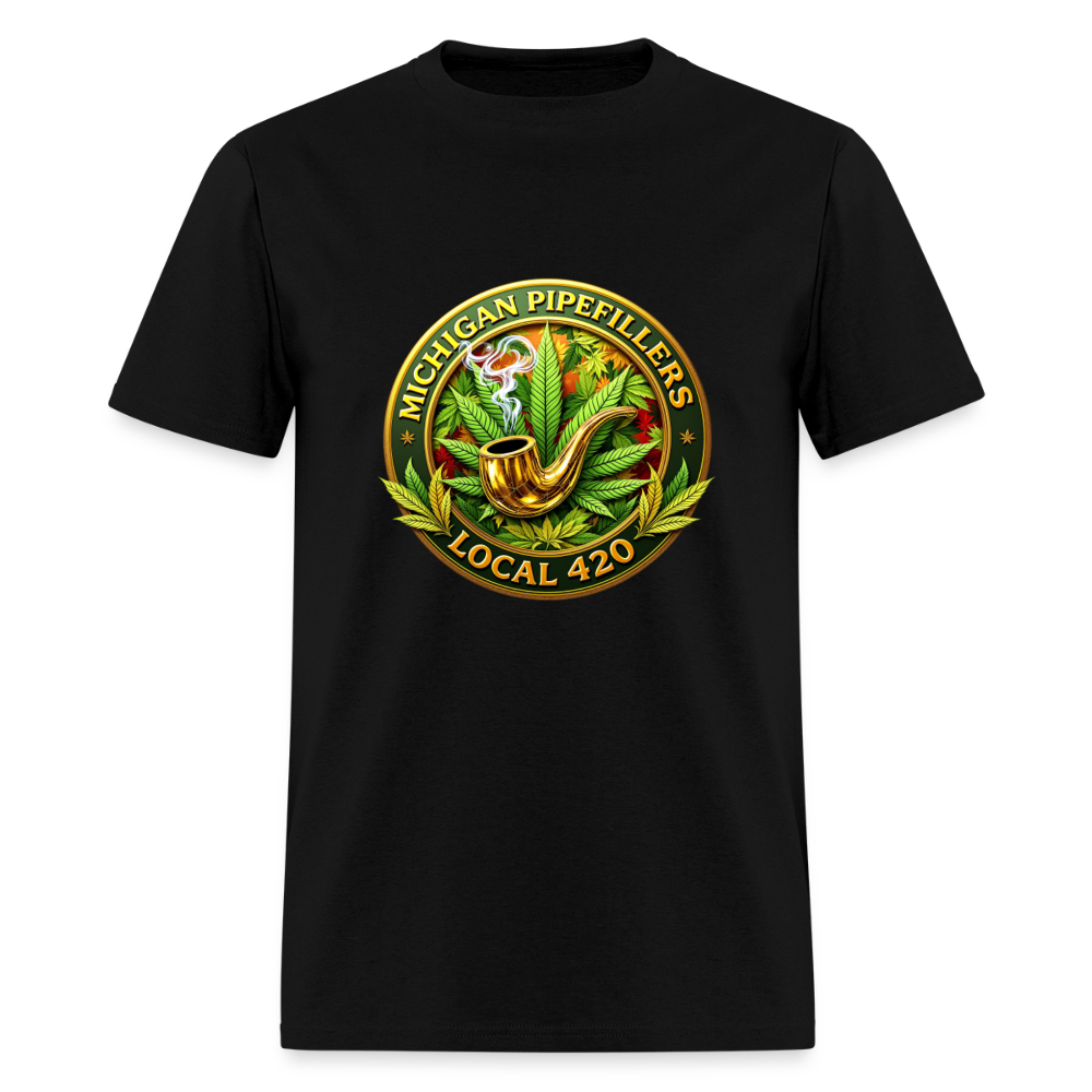 MICHIGAN PIPEFILLERS LOCAL 420 F/B DESIGN Men's T-Shirt - black