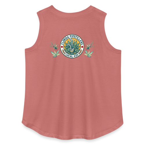 FLORIDA PIPEFILLERS LOCAL 420 F/B DESIGN Women's Curvy Relaxed Tank Top - mauve