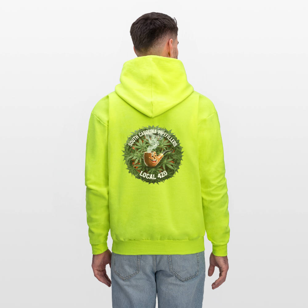 SOUTH CAROLINA PIPEFILLERS LOCAL 420 F/B DESIGN Men's Hoodie - safety green