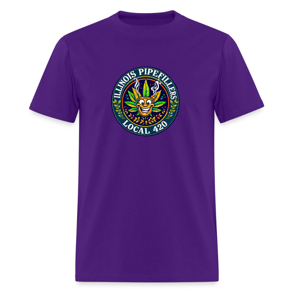 ILLINOIS PIPEFILLERS LOCAL 420 F/B DESIGN Men's T-Shirt - purple