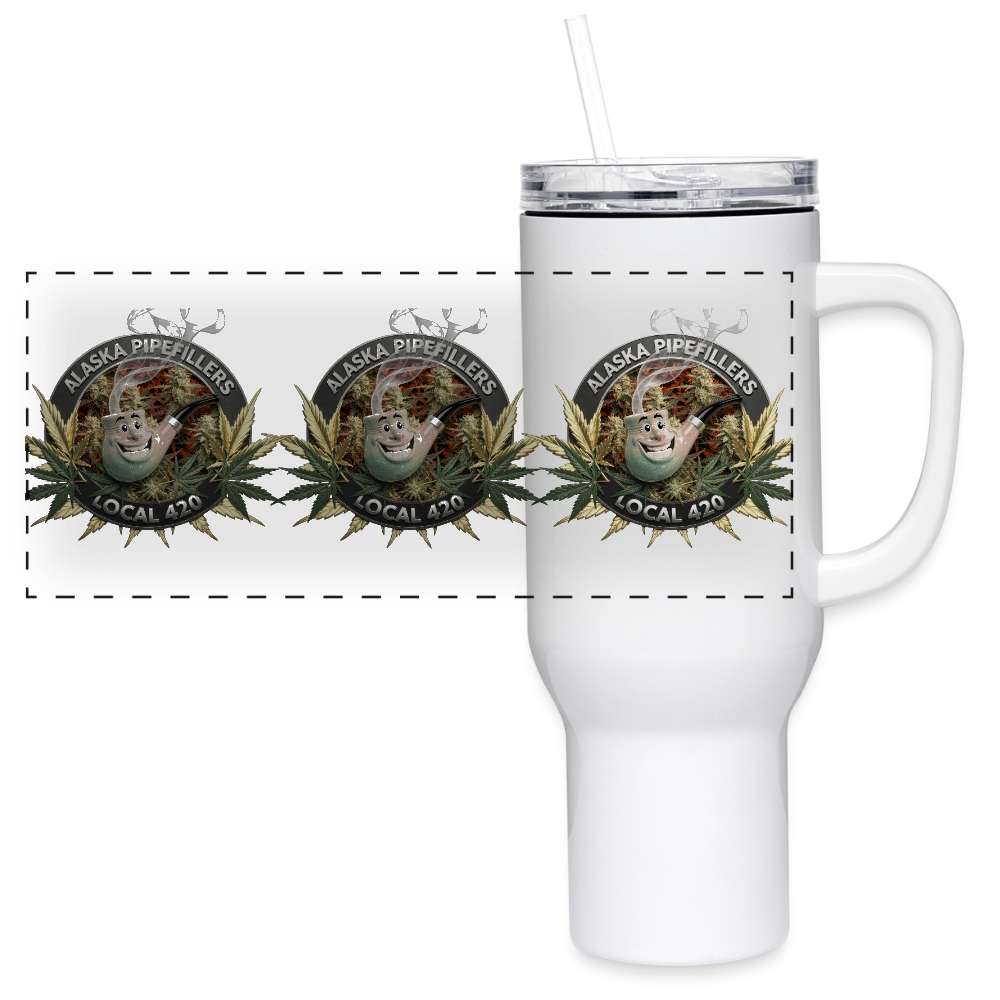 ALASKA  PIPEFILLERS LOCAL 420 40oz Stainless Steel Travel Tumbler - white