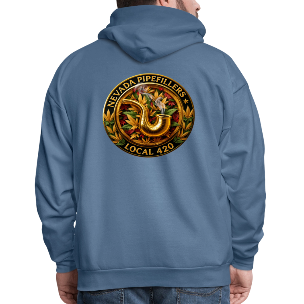NEVADA PIPEFILLERS LOCAL 420  F/B DESIGN Men's Hoodie - denim blue
