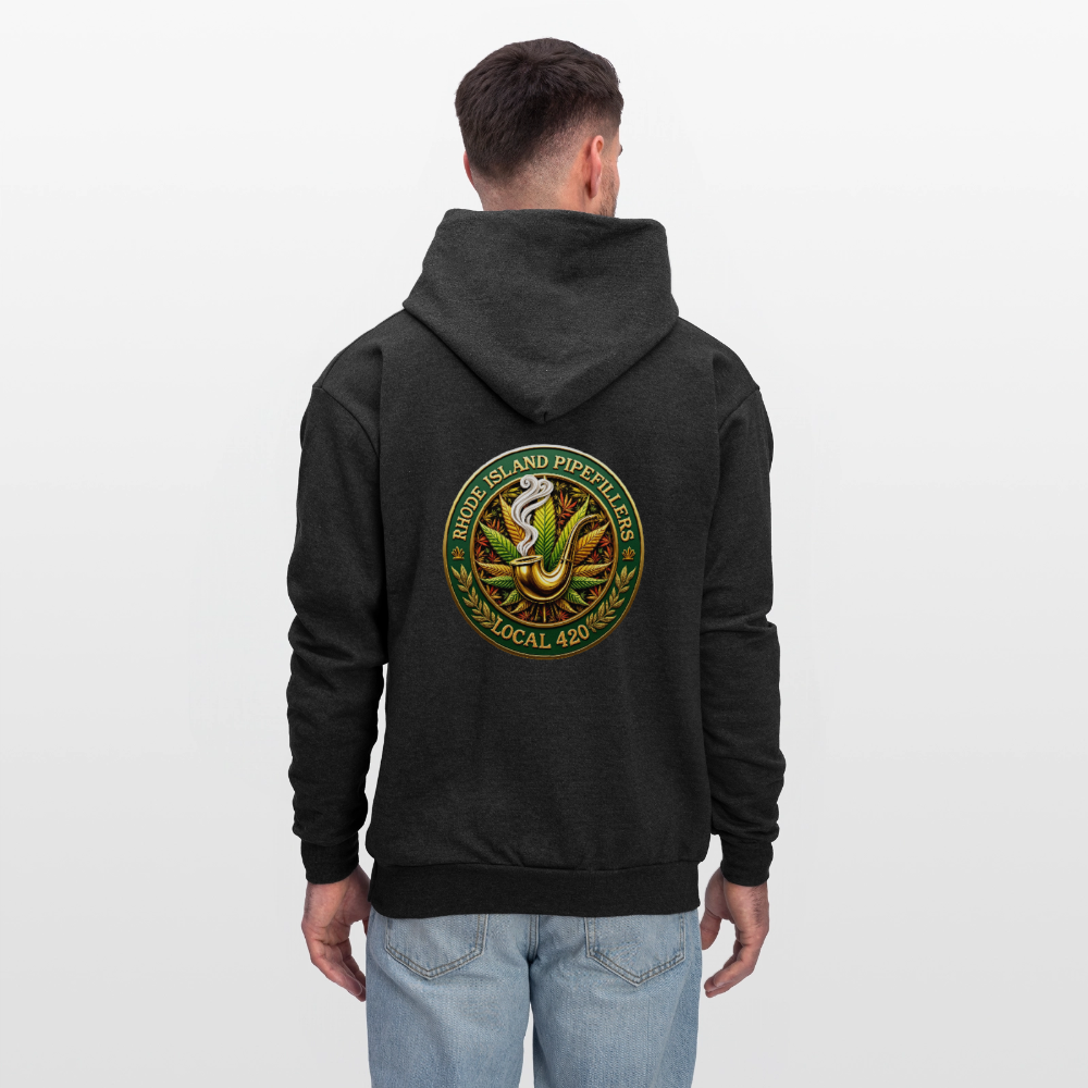 RHODE ISLAND PIPEFILLERS LOCAL 420 F/B DESIGNS Men's Hoodie - charcoal grey
