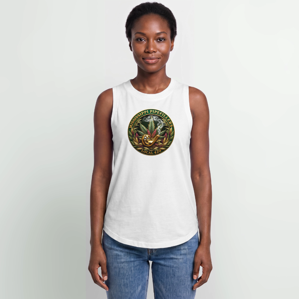 MISSISSIPPI PIPEFILLERS LOCAL 420 Women's Relaxed Tank Top - white