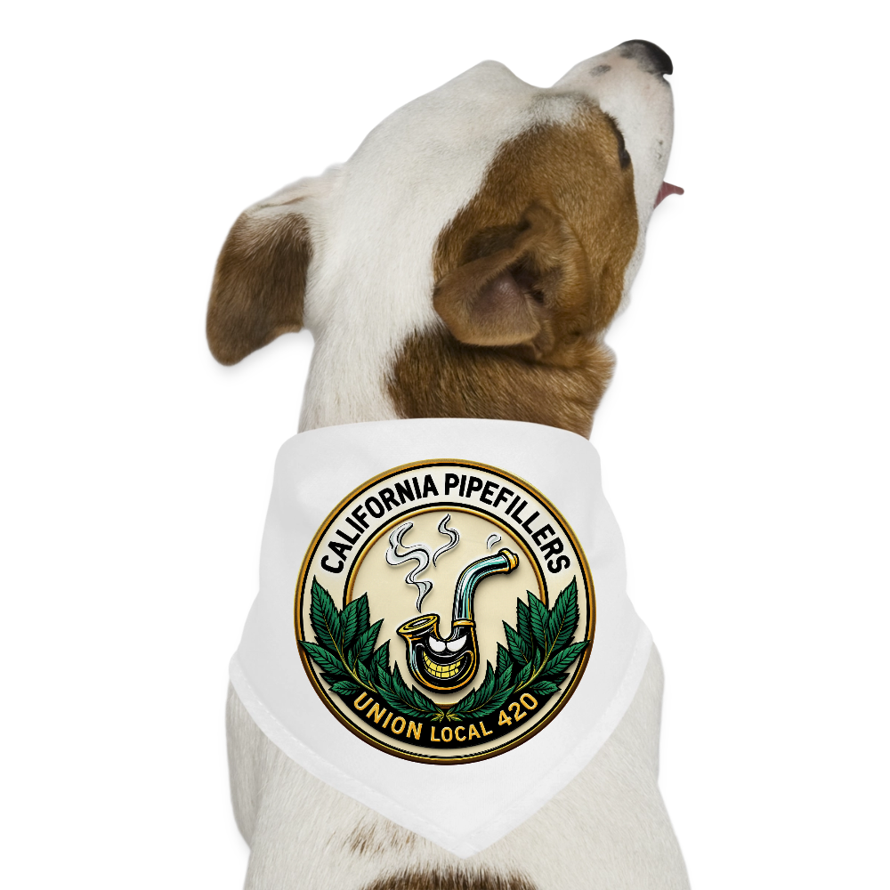 CALIFORNIA PIPEFILLERS UNION LOCAL 420 Dog Bandana - white