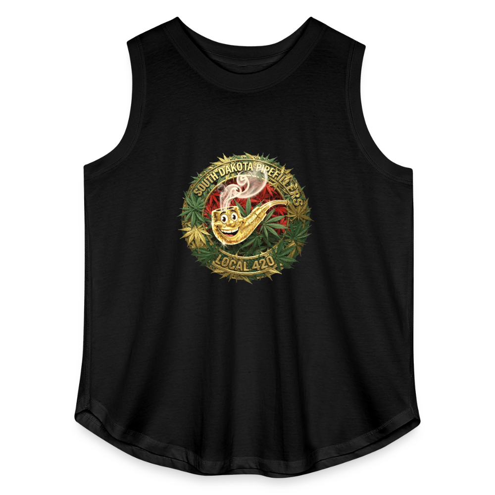 SOUTH DAKOTA PIPEFILLERS LOCAL 420 Women's Curvy Relaxed Tank Top - black