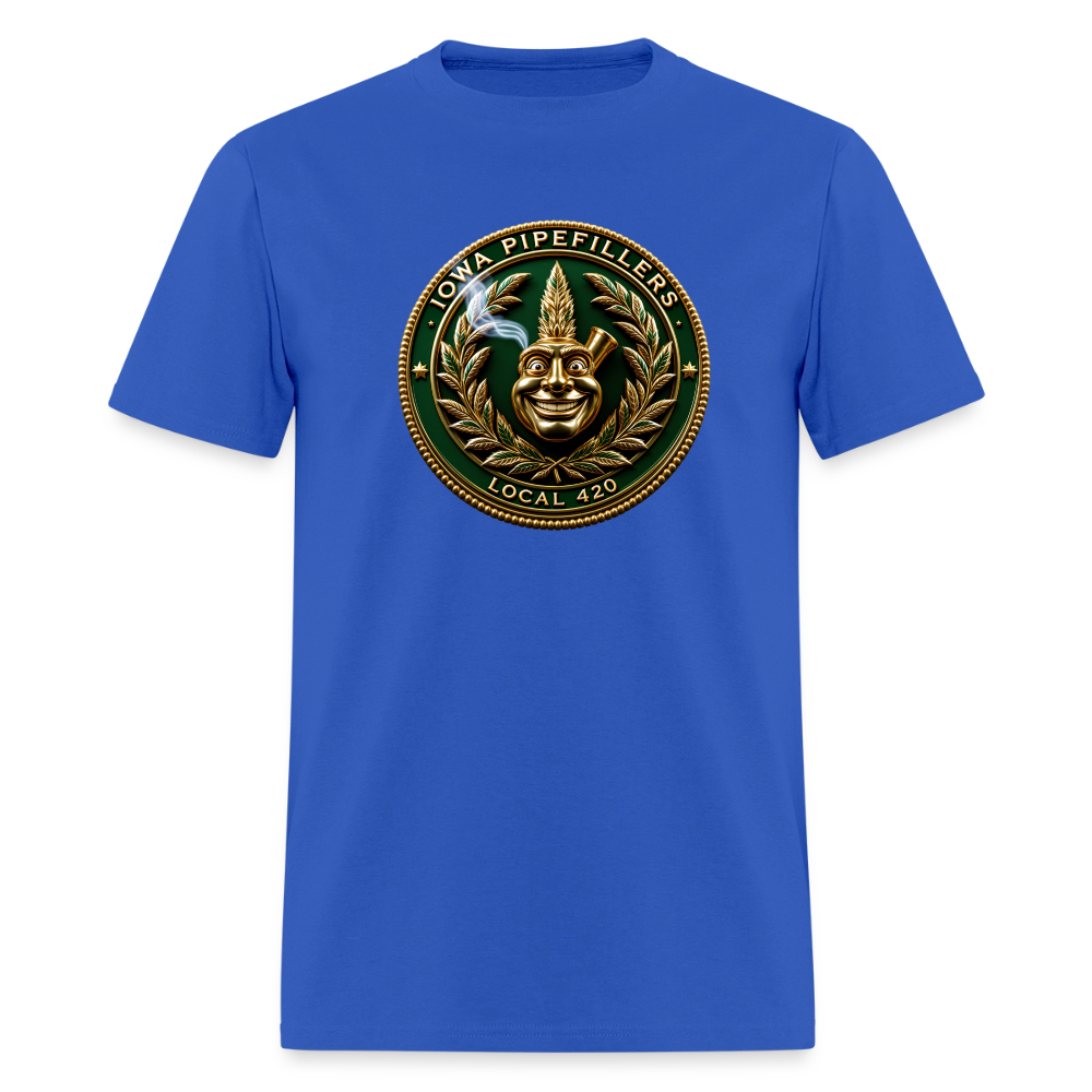 IOWA PIPEFILLERS LOCAL 420 Trucker Hat Men's T-Shirt - royal blue