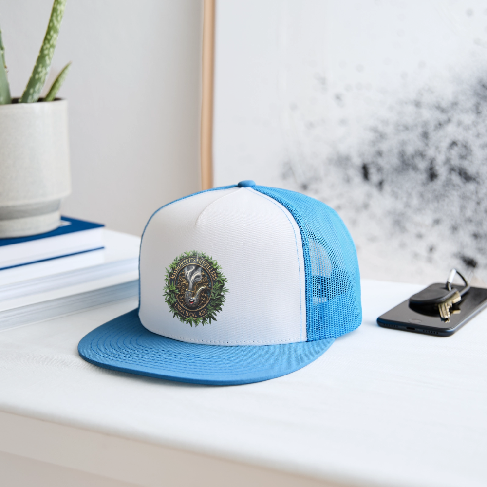 MASSACHUSETTS PIPEFILLERS LOCAL 420 Trucker Hat - white/blue