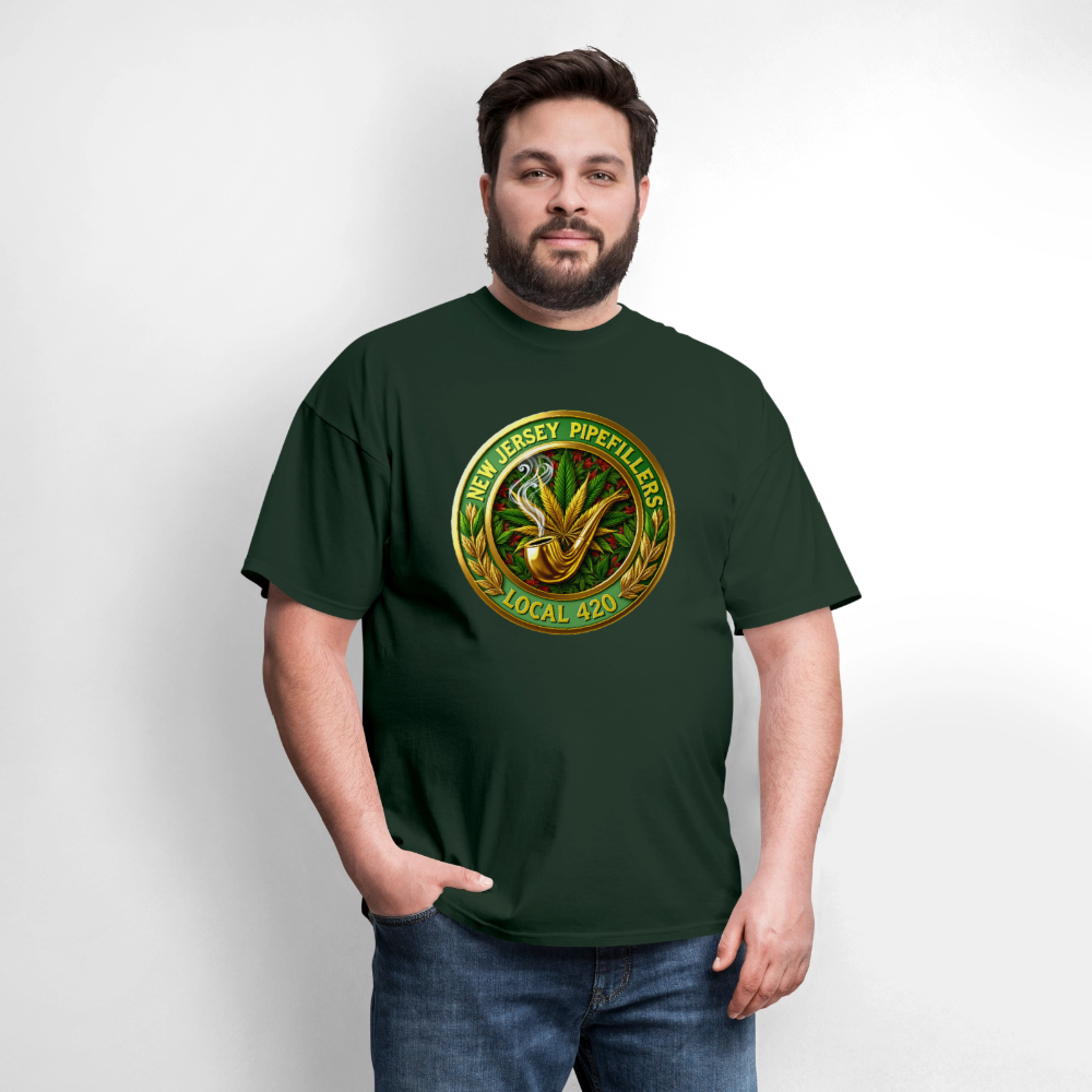 NEW JERSEY PIPEFILLERS LOCAL 420 F/B DESIGN Men's T-Shirt - forest green