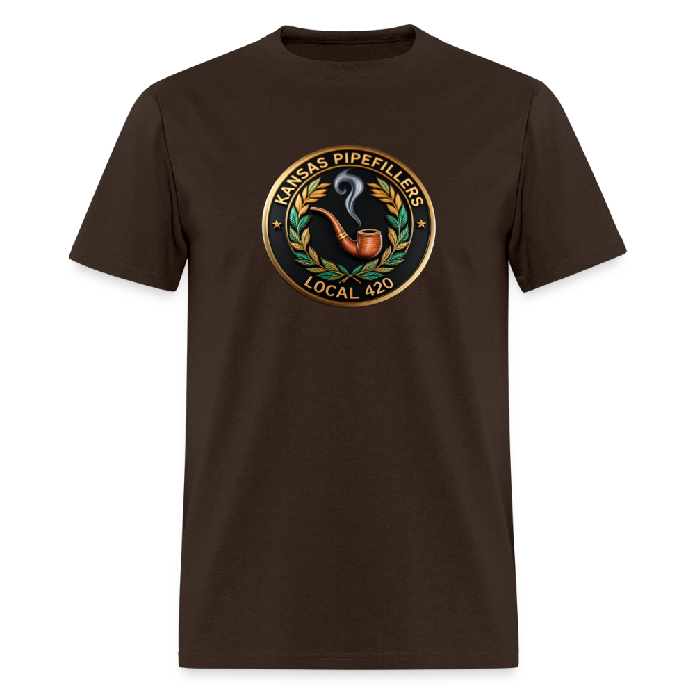 KANSAS PIPEFILLERS LOCAL 420 Men's T-Shirt - brown
