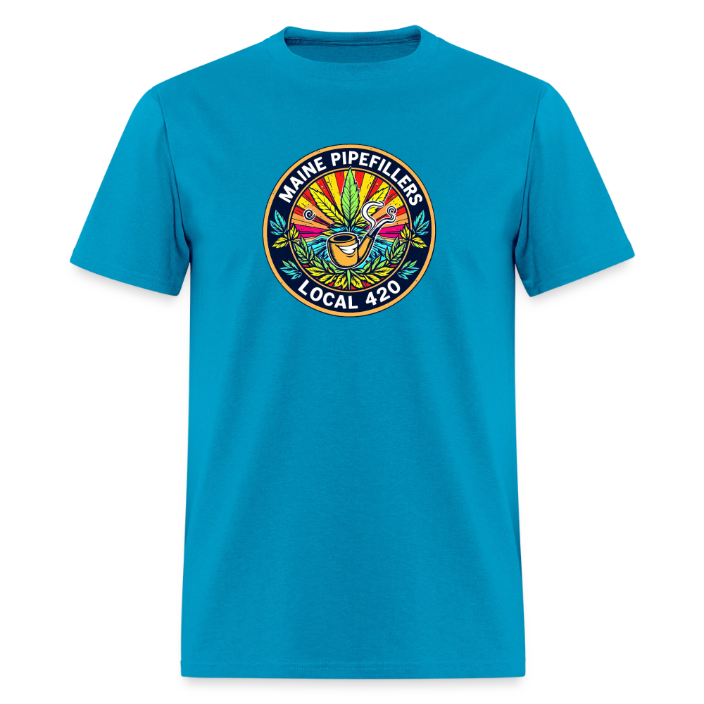 MAINE PIPEFILLERS LOCAL 420 Men's T-Shirt - turquoise