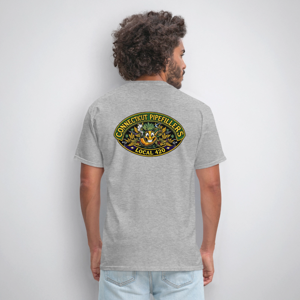 CONNECTICUT PIPEFILLERD LOCAL 420 F/B DESIGN Men's T-Shirt - heather gray