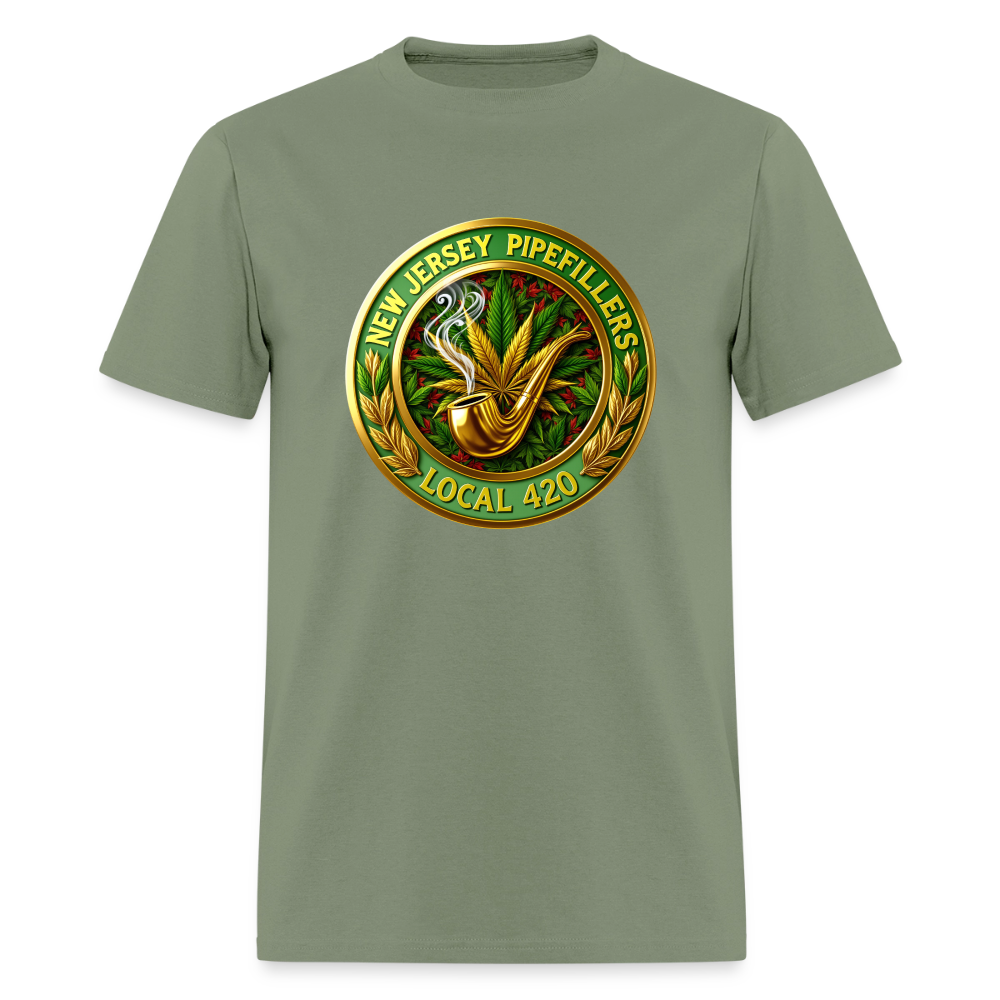 NEW JERSEY PIPEFILLERS LOCAL 420 F/B DESIGN Men's T-Shirt - military green