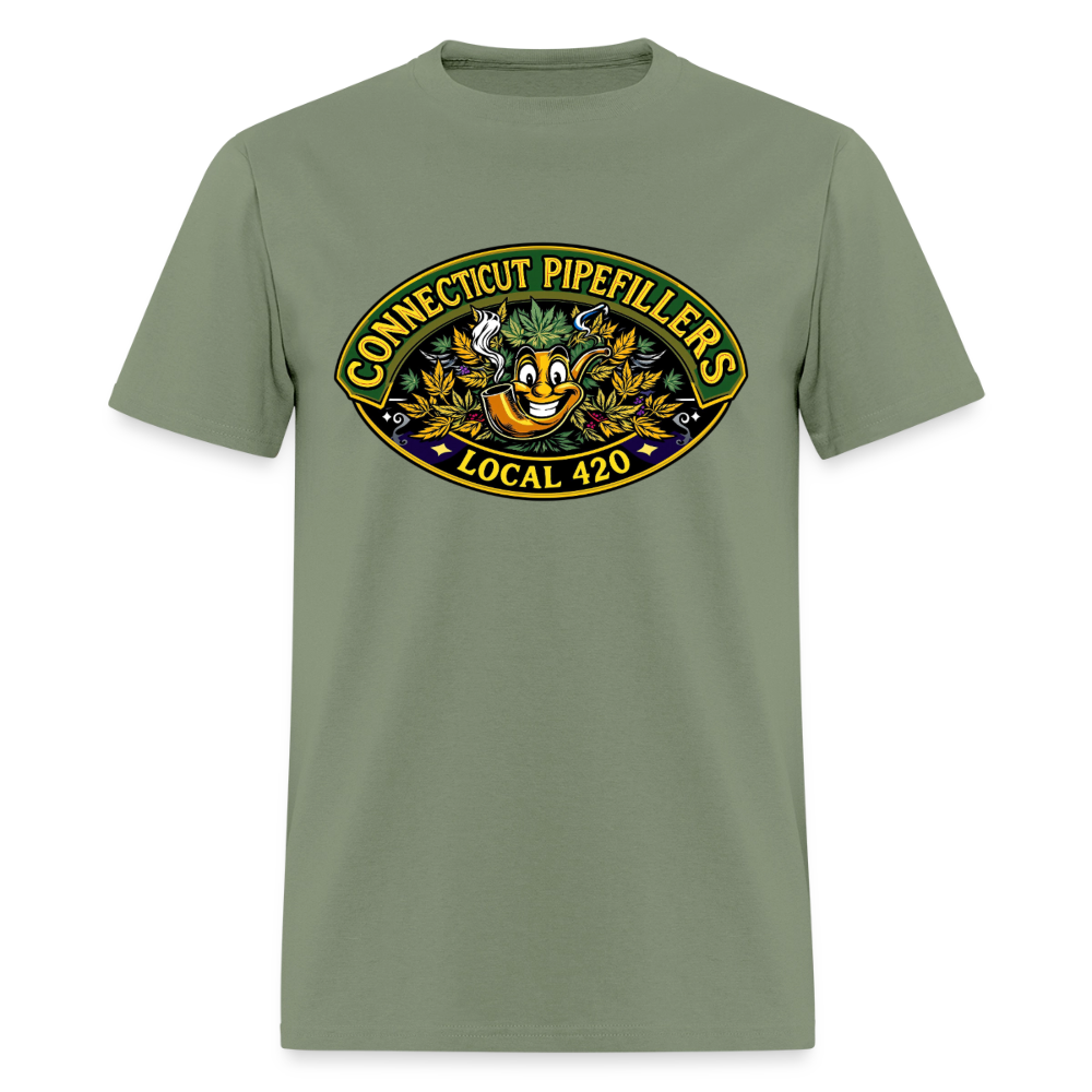 CONNECTICUT PIPEFILLERD LOCAL 420 F/B DESIGN Men's T-Shirt - military green