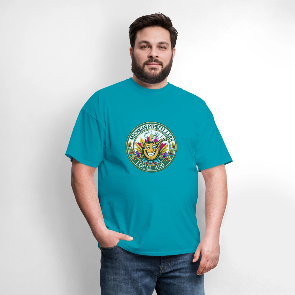 MICHIGAN PIPEFILLERS LOCAL 420 Men's T-Shirt - turquoise