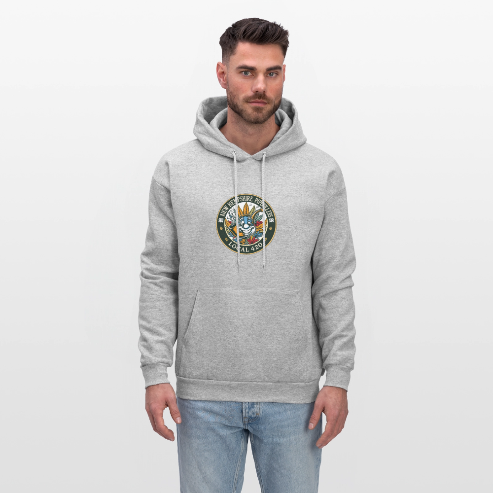NEW HEMPSHIRE PIPEFILLERS LOCAL 420 2 EMBLEM Men's Hoodie - heather gray