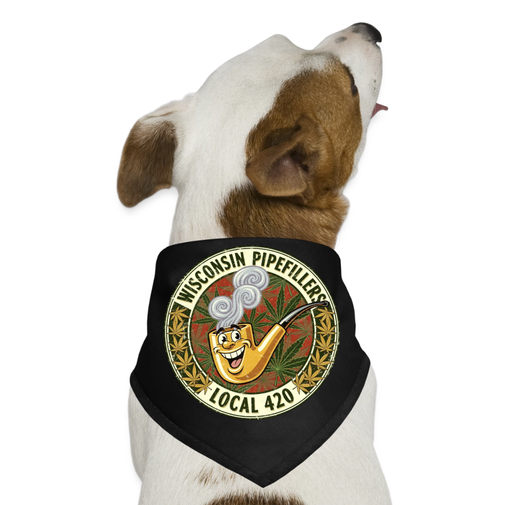 WISCONSIN PIPEFILLERS LOCL 420 Union Dog Bandana - black
