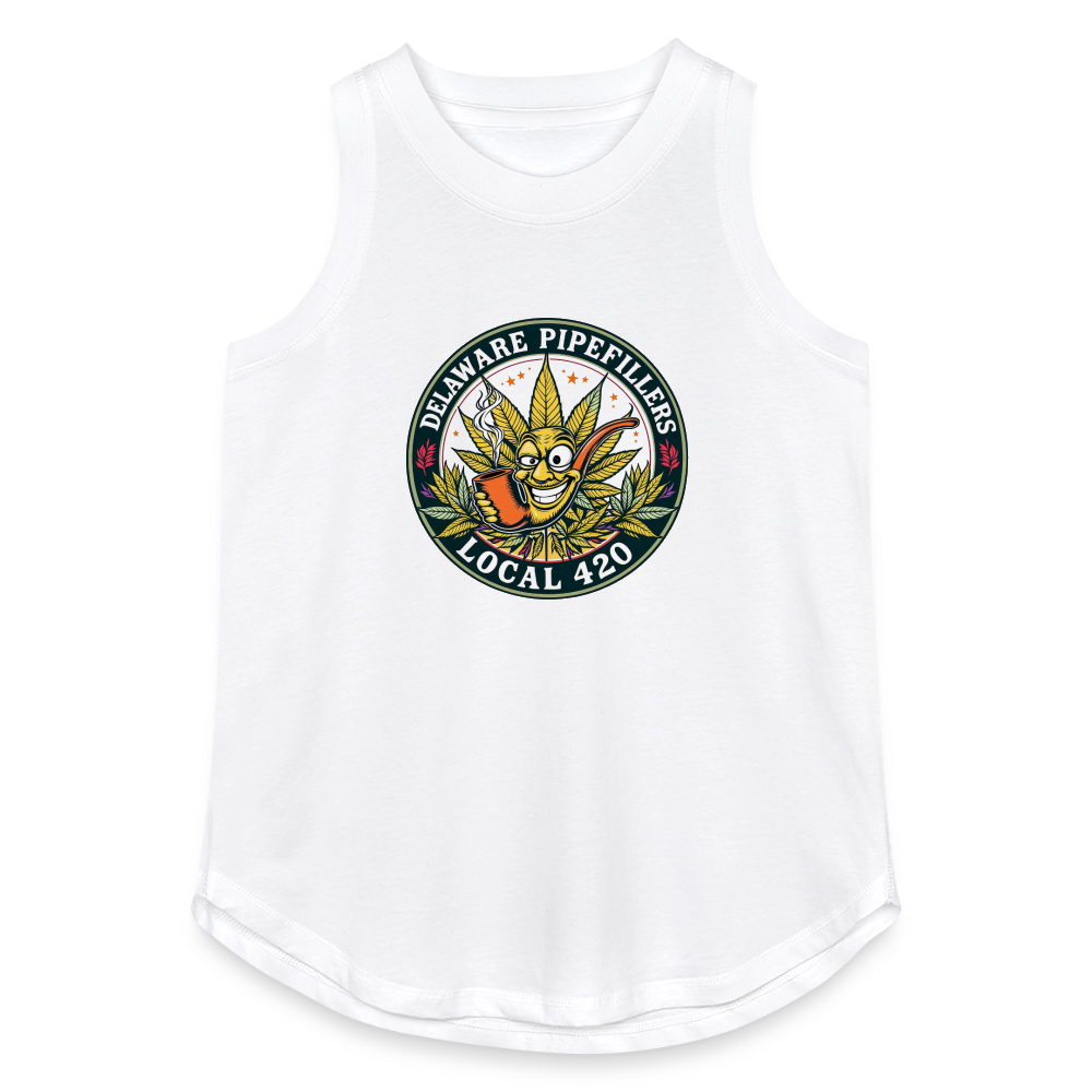 DELAWARE PIPEFILLERS LOCAL 420 Women's Relaxed Tank Top - white
