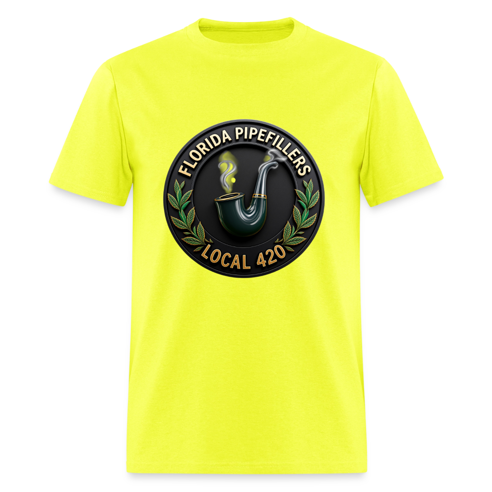 FLORIDA PIPEFILLERS LOCAL 420 F/B DESIGN Men's T-Shirt - safety green