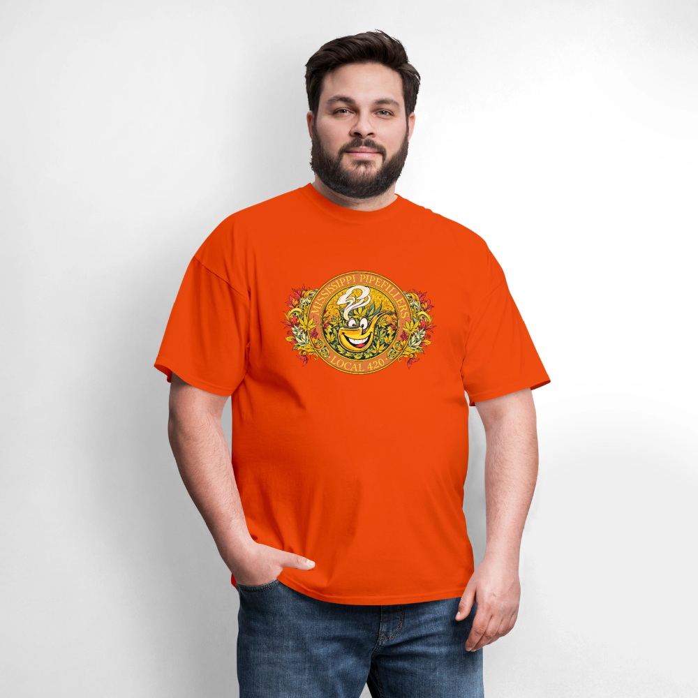 MISSISSIPPI PIPEFILLERS LOCAL 420 F/B DESIGNS Men's T-Shirt - orange