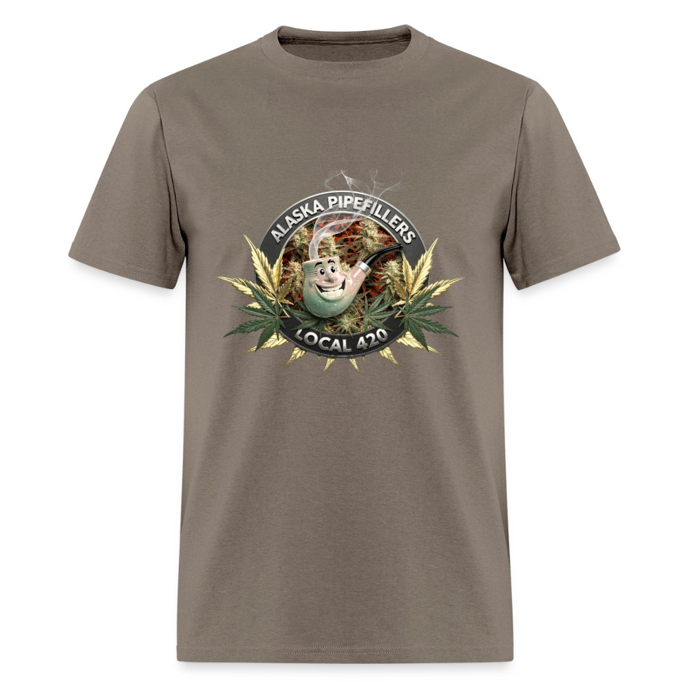 ALASKA PIPEFILLERS LOCAL 420 F/B DESIGN Men's T-Shirt - safari