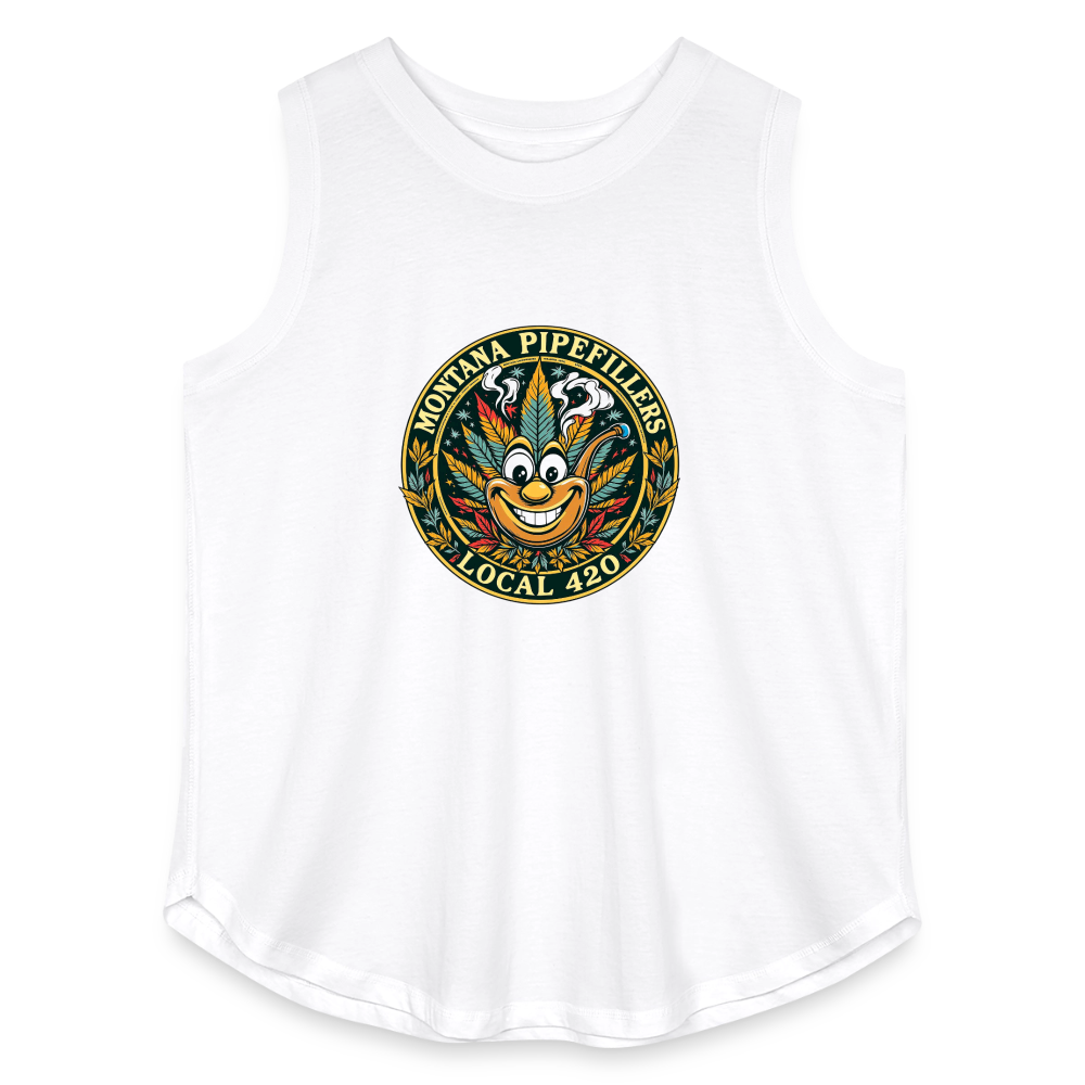 MONTANA PIPEFILLERS LOCAL 420 F/B DESIGN Women's Curvy Relaxed Tank Top - white