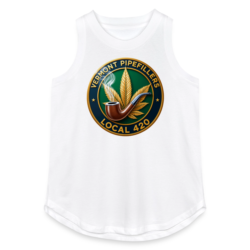 VERMONT PIPEFILLERS LOCAL 420 Women's Relaxed Tank Top - white