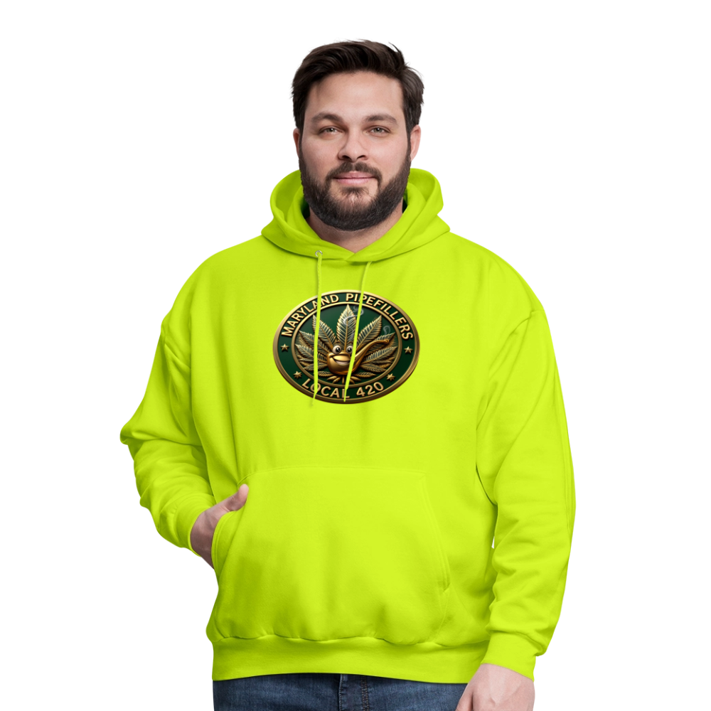 MARYLAND PIPEFILLERS LOCAL 420 Men's Hoodie - safety green