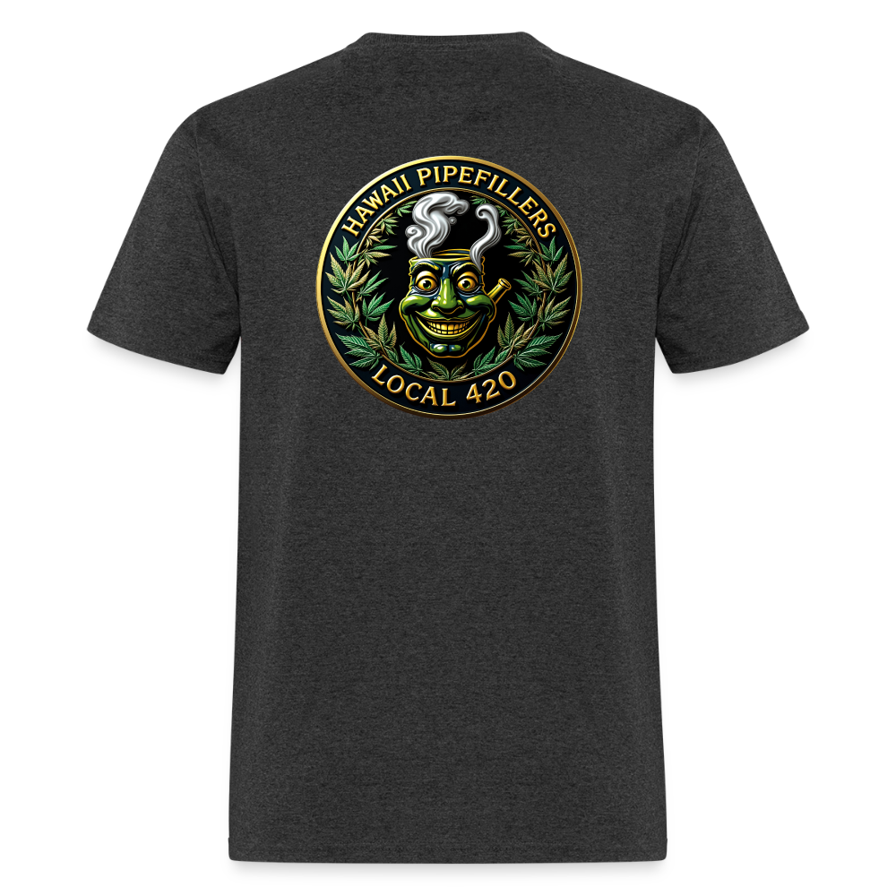 HAWAII PIPEFILLERS LOCAL 420 F/B DESIGN  Men's T-Shirt - heather black