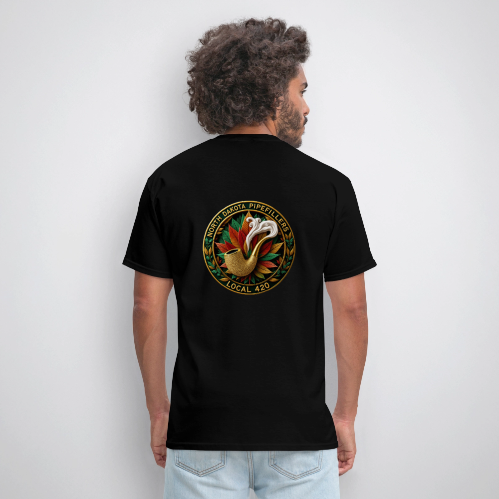 NORTH DAKOTA PIPEFILLERS LOCAL 420 F/B DESIGNS Men's T-Shirt - black