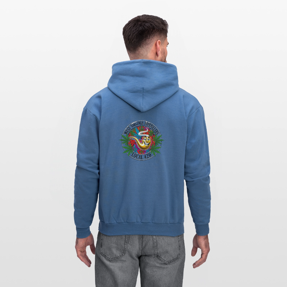 WEST VIRGINIA PIPEFILLERS LOCAL 420 F/B DESIGN  Men's  Hoodie - denim blue