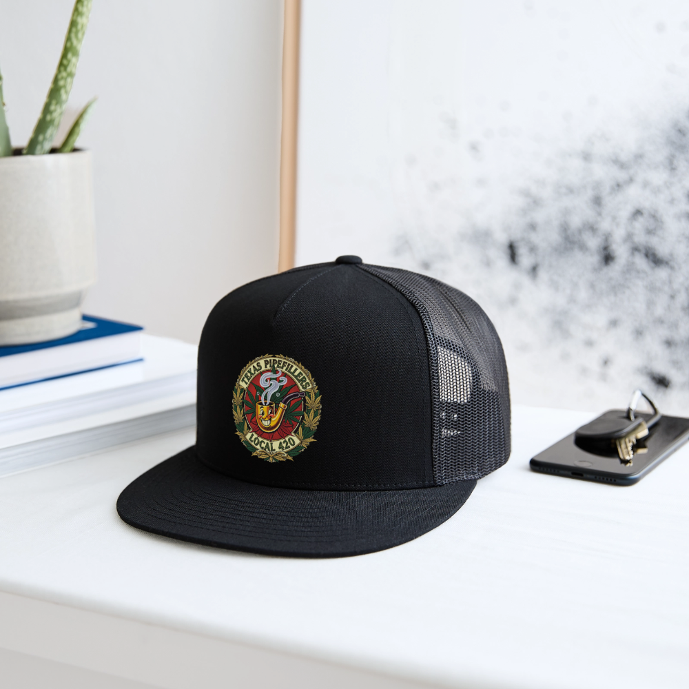 TEXAS PIPEFILLERS LOCAL 420 Trucker Hat - black/black