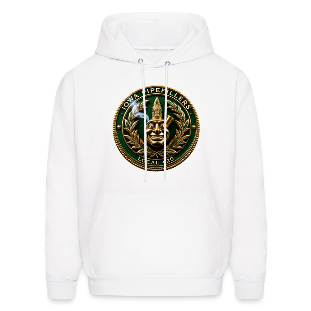 IOWA PIPEFILLERS LOCAL 420 Men's Hoodie - white