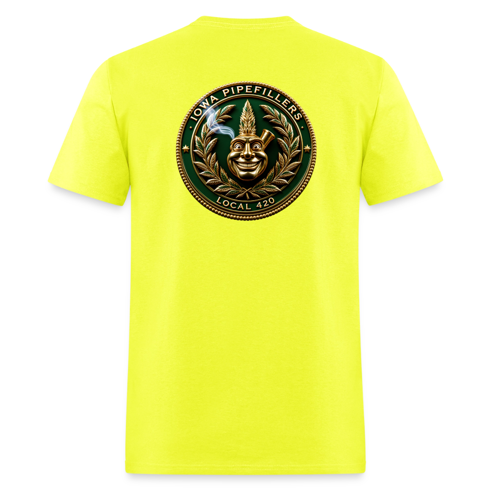 IOWA PIPEFILLERS LOCAL 420 F/B DESIGN Men's T-Shirt - safety green