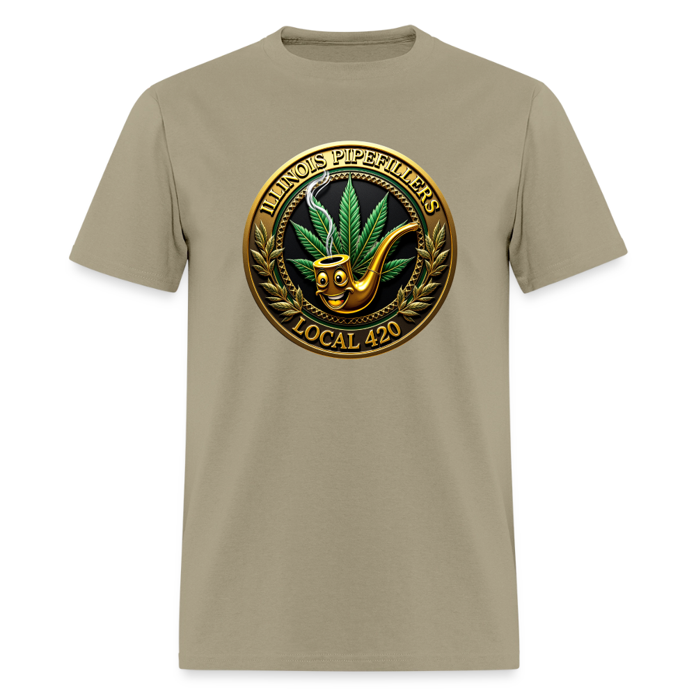 ILLINOIS PIPEFILLERS LOCAL 420 Men's T-Shirt - khaki