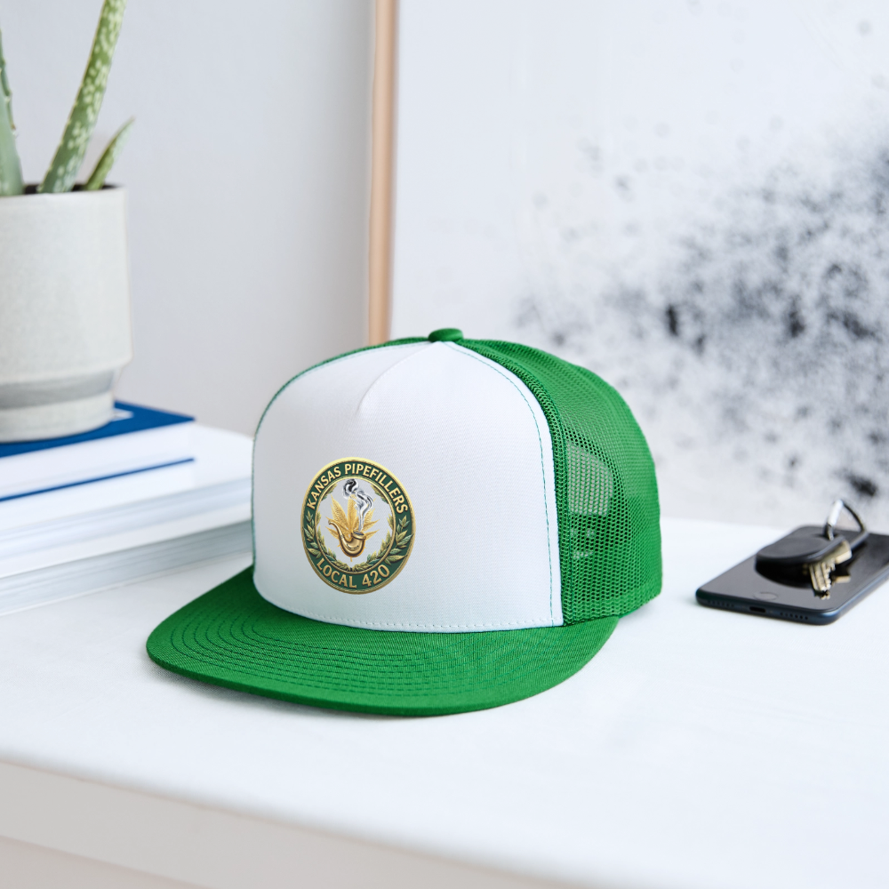 KANSAS PIPEFILLERS LOCAL 420 Trucker Hat - white/kelly green