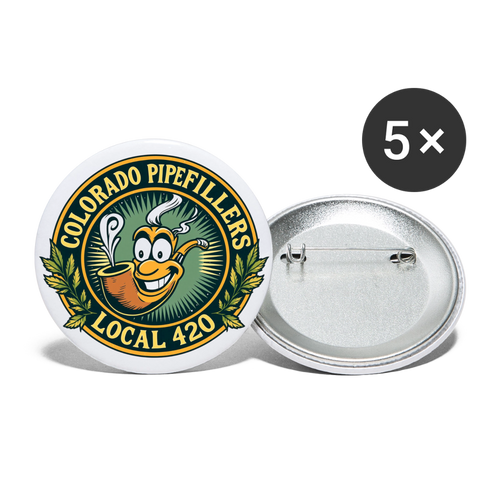 COLORADO PIPEFILLERS LOCAL 420 Union Buttons small 1'' (5-pack) 3 - white