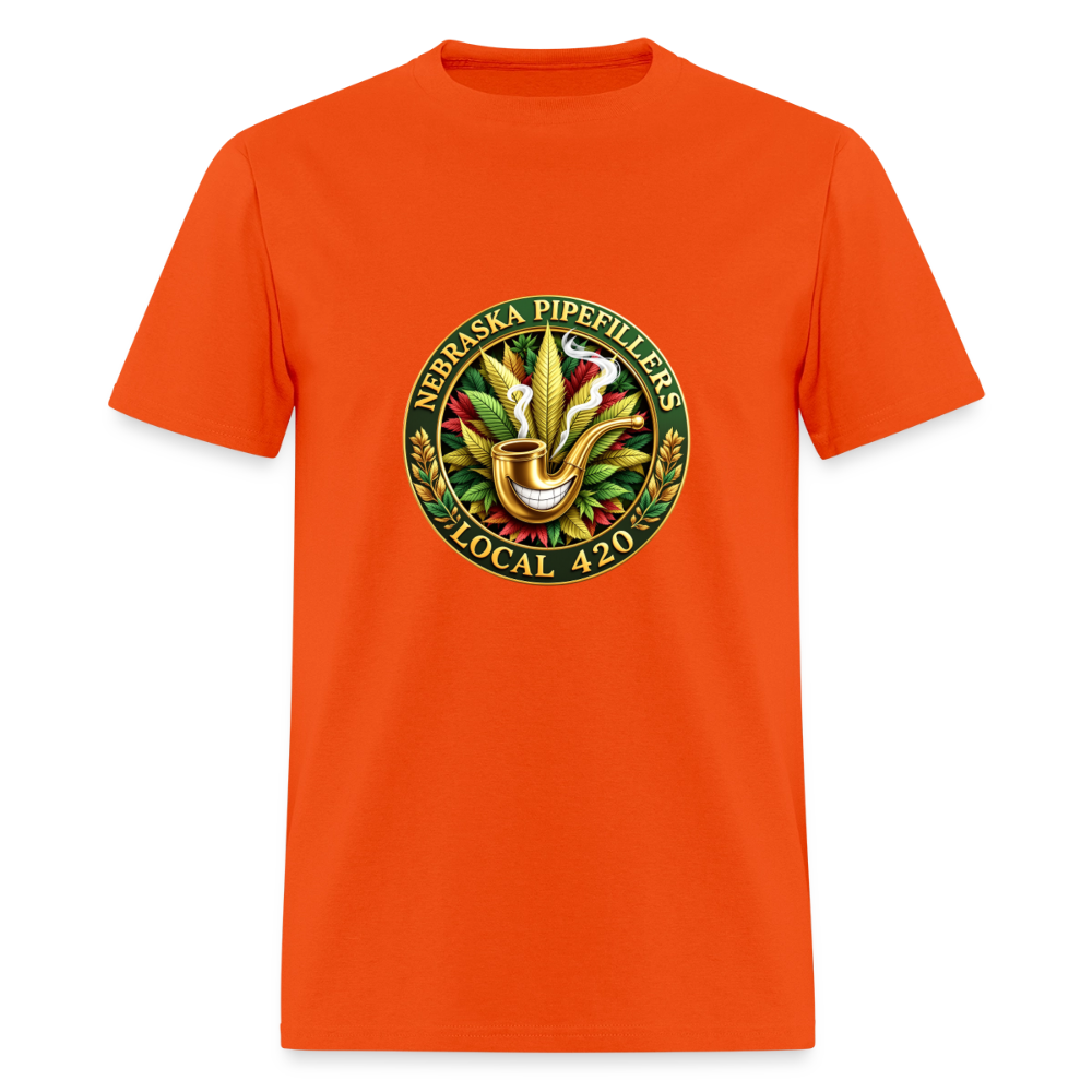 NEBRASKA PIPEFILLERS LOCAL 420 Men's T-Shirt - orange