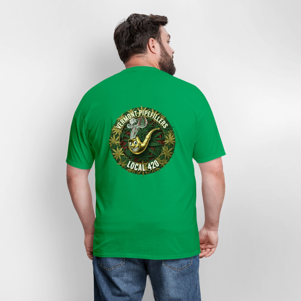 VERMONT PIPEFILLERS LOCAL 420  F/B DESIGN Men's T-Shirt - bright green