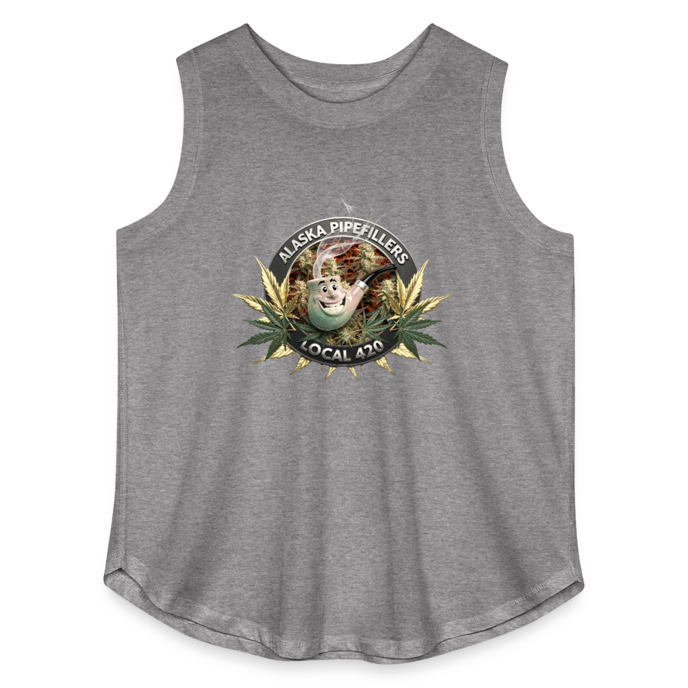ALASKA  PIPEFILLERS LOCAL 420 F/B DESIGN Women's Curvy Relaxed Tank Top - granite heather 