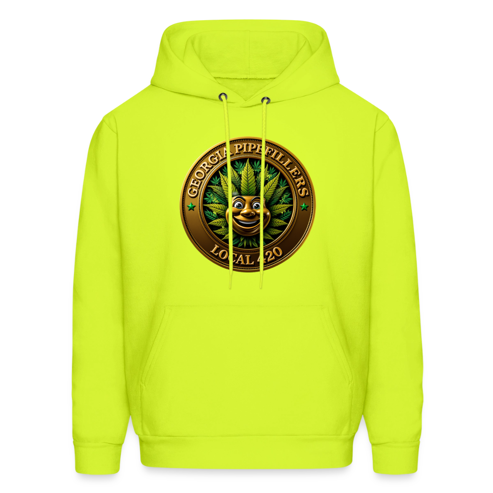 GEORGIA PIPEFILLERS LOCAL 420 F/B DESIGN Men's Hoodie - safety green