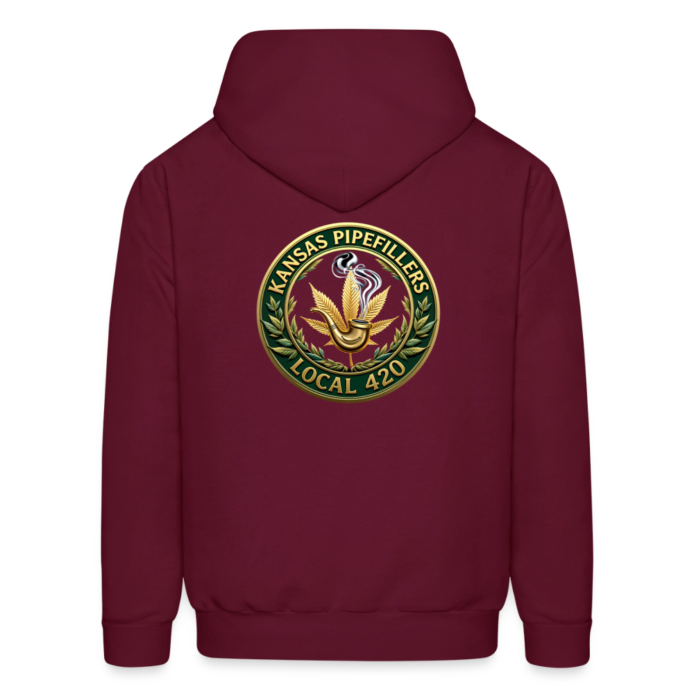 KANSAS PIPEFILLERS LOCAL 420 F/B DESIGNS Men's Hoodie - burgundy