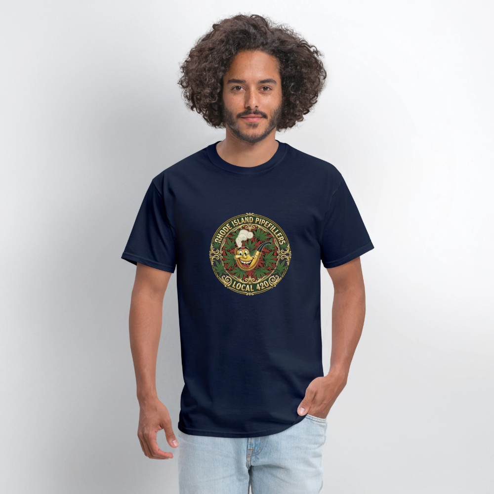 TEXAS PIPEFILLERS LOCAL 420 Men's T-Shirt - navy