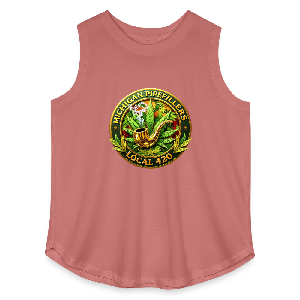 MICHIGAN PIPEFILLERS LOCAL 420 F/B DESIGN Women's Curvy Relaxed Tank Top - mauve
