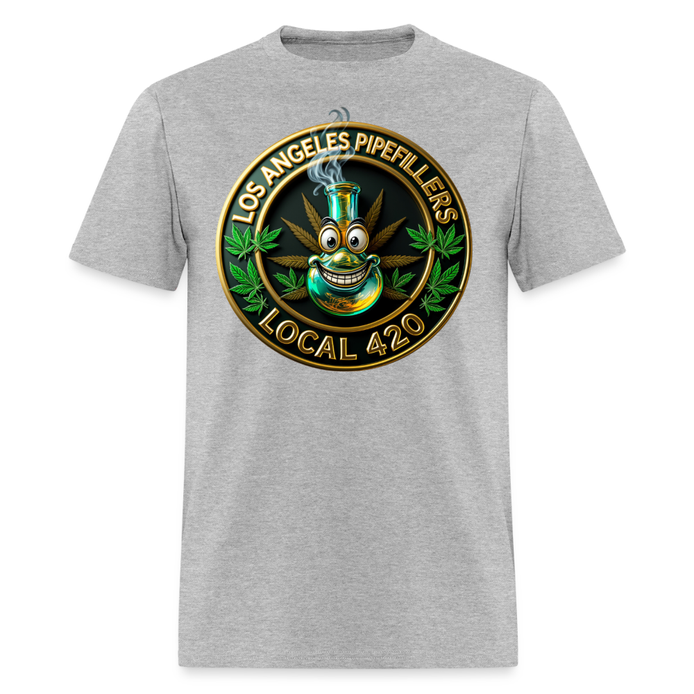 LOS ANGELES PIPEFILLERS LOCAL 420  Men's T-Shirt - heather gray