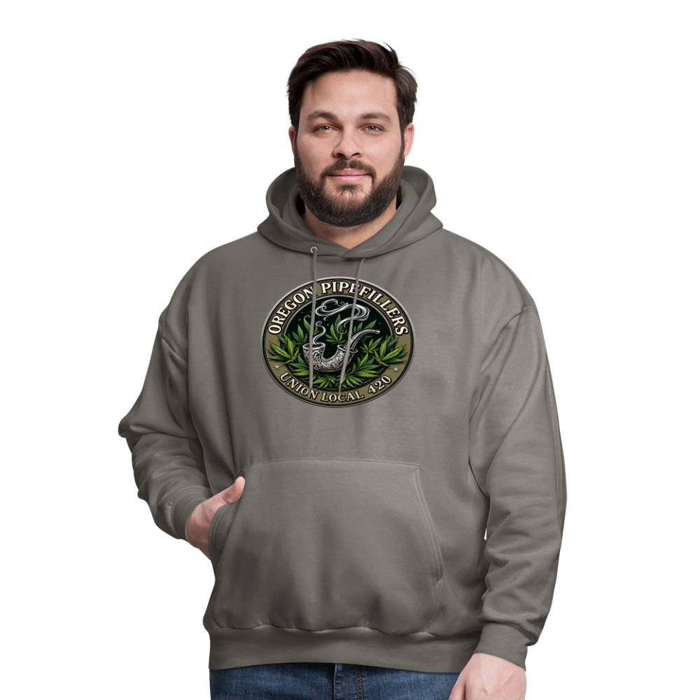 OREGON PIPEFILLERS LOCAL 420 2 EMBLEM Men's Hoodie - asphalt gray