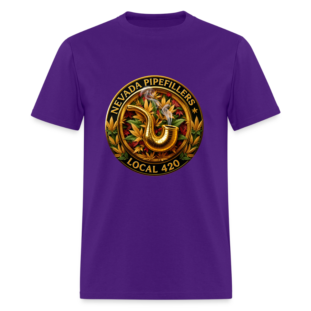 NEVADA PIPEFILLERS LOCAL 420  Men's T-Shirt - purple